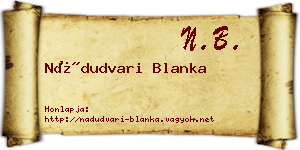 Nádudvari Blanka névjegykártya